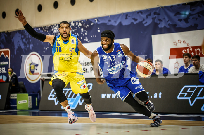Basketball, bet-at-home Basketball Superliga 2019/20, Grunddurchgang 15.Runde, SKN St. Pölten Basketball, Oberwart Gunners, Quincy Diggs (13)