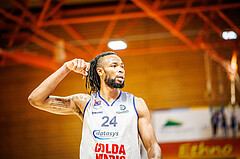 Basketball, win2day Basketball Superliga 2022/23, Grunddurchgang Runde 18, BBC Nord Dragonz, Vienna DC Timberwolves, Aristide Boya (24)