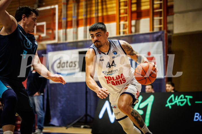 Basketball, win2day Basketball Superliga 2022/23, Grunddurchgang Runde 18, BBC Nord Dragonz, Vienna DC Timberwolves, Fabio Söhnel (44)