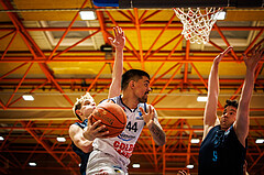Basketball, win2day Basketball Superliga 2022/23, Grunddurchgang Runde 18, BBC Nord Dragonz, Vienna DC Timberwolves, Fabio Söhnel (44)
