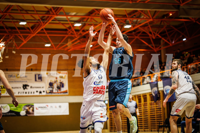 Basketball, win2day Basketball Superliga 2022/23, Grunddurchgang Runde 18, BBC Nord Dragonz, Vienna DC Timberwolves, Paul Rotter (66)