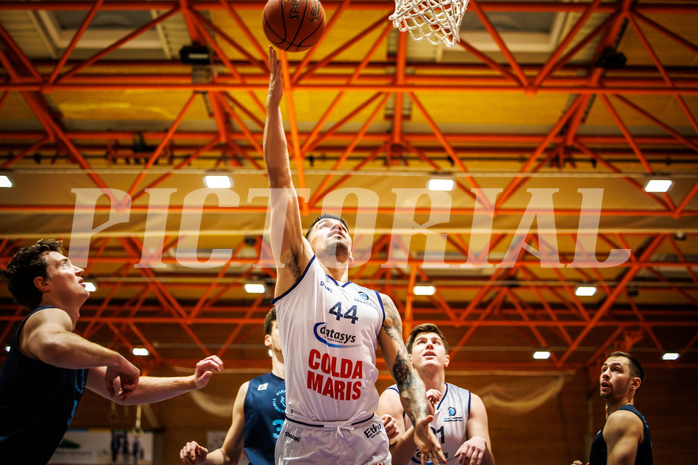 Basketball, win2day Basketball Superliga 2022/23, Grunddurchgang Runde 18, BBC Nord Dragonz, Vienna DC Timberwolves, Fabio Söhnel (44)