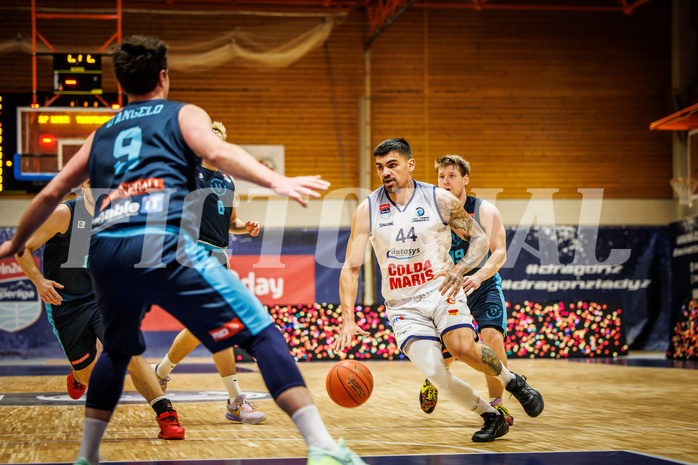 Basketball, win2day Basketball Superliga 2022/23, Grunddurchgang Runde 18, BBC Nord Dragonz, Vienna DC Timberwolves, Fabio Söhnel (44)