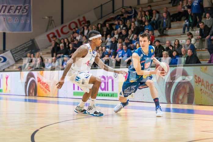 Basketball, ABL 2016/17, Grunddurchgang 26.Runde, Oberwart Gunners, Kapfenberg Bulls, Tobias Schrittwieser (14), Derek Jackson Jr. (6)