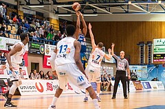 Basketball, ABL 2016/17, Grunddurchgang 26.Runde, Oberwart Gunners, Kapfenberg Bulls, Kareem Jamar (4), Sebastian Käferle (7)