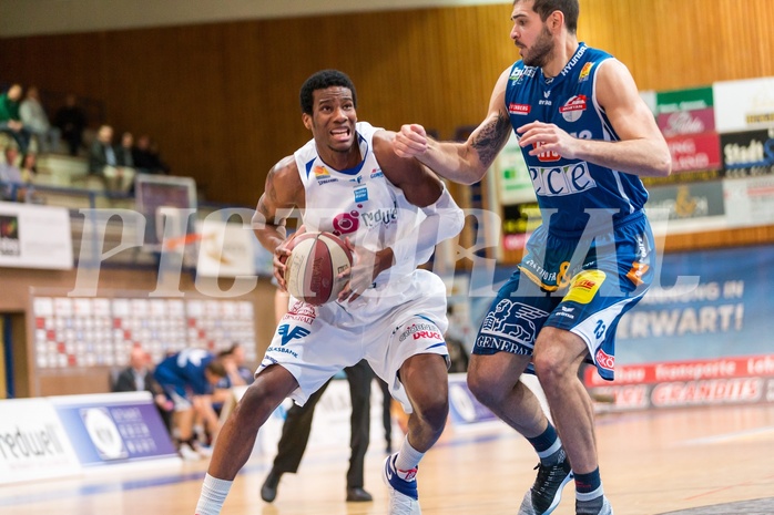 Basketball, ABL 2016/17, Grunddurchgang 26.Runde, Oberwart Gunners, Kapfenberg Bulls, Andell Cumberbatch (13), Carl Baptiste (5)