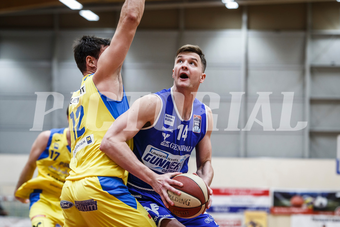Basketball, Admiral Basketball Superliga 2019/20, Grunddurchgang 15.Runde, SKN St. Pölten Basketball, Oberwart Gunners, Maximilian Schuecker (14)