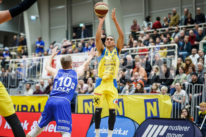 Basketball, Admiral Basketball Superliga 2019/20, Grunddurchgang 15.Runde, SKN St. Pölten Basketball, Oberwart Gunners, Philip Jalalpoor (5)