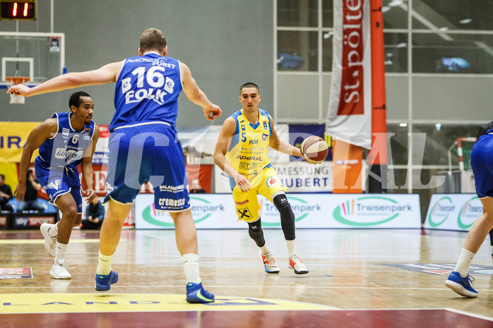 Basketball, Admiral Basketball Superliga 2019/20, Grunddurchgang 15.Runde, SKN St. Pölten Basketball, Oberwart Gunners, Philip Jalalpoor (5)