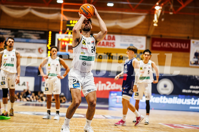 Basketball, win2day Basketball Superliga 2024/25, Grunddurchgang Runde 2, BBC Nord Dragonz, Klosterneuburg Dukes, Will Carius (24)
