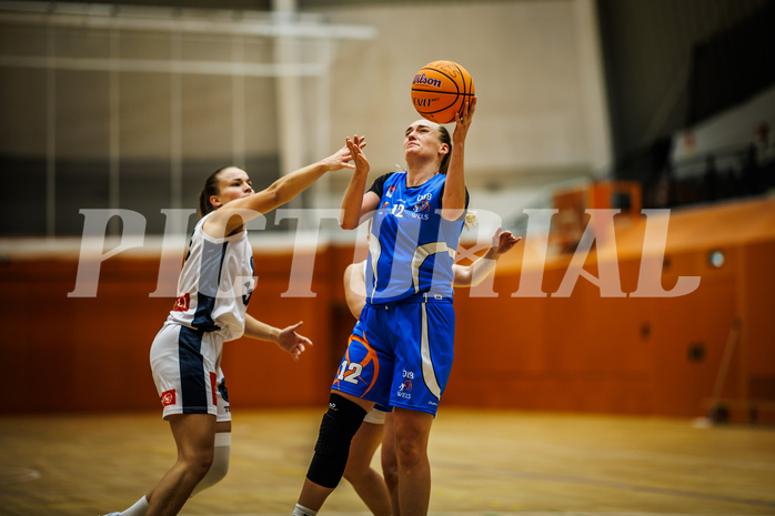 Basketball, Win2Day Basketball Damen Superliga 2023/24, Grunddurchgang 2.Runde, Vienna Timberwolves, DBB LZ OÖ, Petra Pammer (21), Bettina Kunz (12)