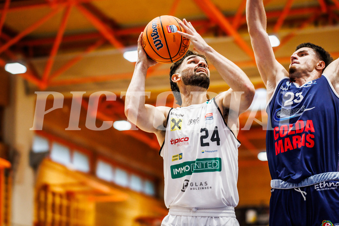 Basketball, win2day Basketball Superliga 2024/25, Grunddurchgang Runde 2, BBC Nord Dragonz, Klosterneuburg Dukes, Will Carius (24)
