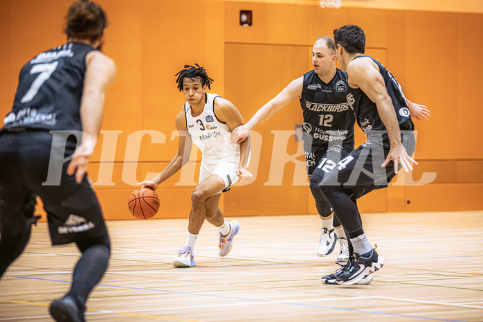 Basketball, Basketball Zweite Liga 2022/23, Grunddurchgang 19.Runde, Basket Flames, Güssing Blackbirds, Yann Grandperret (3)
