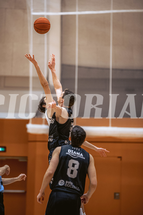 Basketball, Basketball Zweite Liga 2022/23, Grunddurchgang 19.Runde, Basket Flames, Güssing Blackbirds, Vincent Balau (50), Sebastian Koch (5)