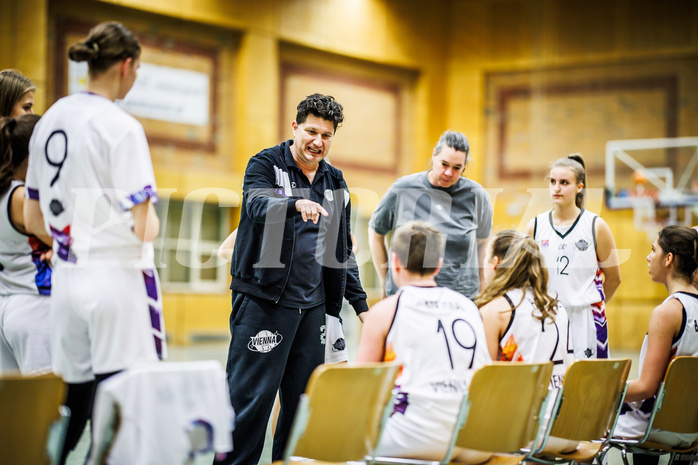 Basketball, Win2Day Basketball Damen Superliga 2023/24, Grunddurchgang 6.Runde, Vienna United, Vienna Timberwolves, Vedran Schuch (Head Coach)