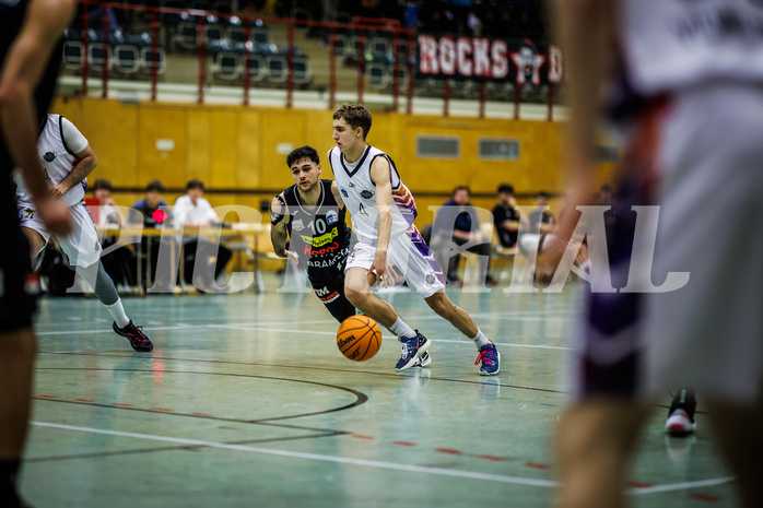Basketball, Basketball Zweite Liga 2023/24, Grunddurchgang 11.Runde, Vienna United, Mattersburg Rocks, Julian Alper (10), Mykyta Bitkin (4)