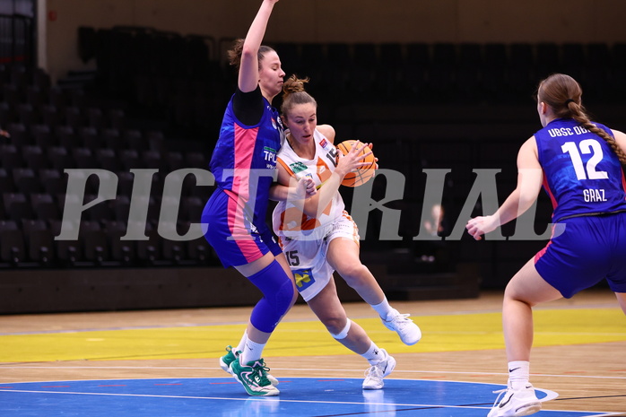 10.12.2023, Graz, Raiffeisen Sportpark, Basketball Damen Superliga 2023/24, Grunddurchgang 6.Runde, UBSC-DBBC Graz - BK Raiffeisen Duchess Klosterneuburg,  