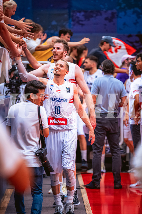Basketball, FIBA Men´s Eurobasket Qualifiers 2023, , Österreich, Zypern, Thomas Klepeisz (10), Jakob Pöltl (12)