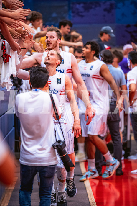 Basketball, FIBA Men´s Eurobasket Qualifiers 2023, , Österreich, Zypern, Thomas Klepeisz (10), Jakob Pöltl (12)