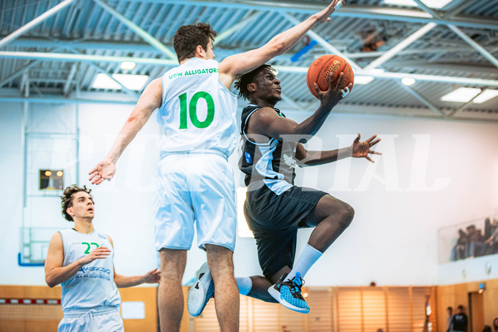 Basketball, Basketball Zweite Liga 2022/23 Playoff, Viertelfinale Spiel 2, Union Deutsch Wagram, Raiders Tirol, Dennis Acheampong (1)