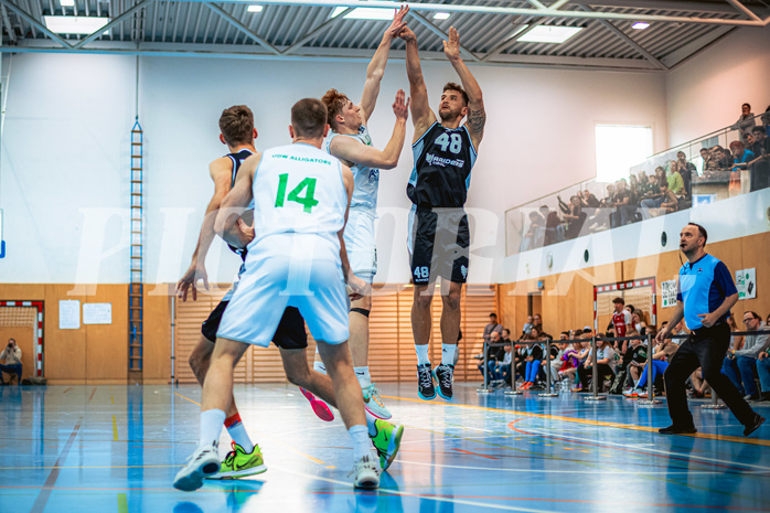 Basketball, Basketball Zweite Liga 2022/23 Playoff, Viertelfinale Spiel 2, Union Deutsch Wagram, Raiders Tirol, Timur Bas (48)