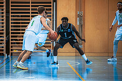 Basketball, Basketball Zweite Liga 2022/23 Playoff, Viertelfinale Spiel 2, Union Deutsch Wagram, Raiders Tirol, Simon Marek (11), Dennis Acheampong (1)