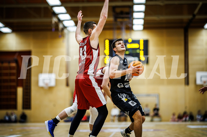 Basketball, Basketball Zweite Liga 2023/24, Grunddurchgang 13.Runde, Mistelbach Mustangs, Güssing Blackbirds, Luka Gaspar (15)