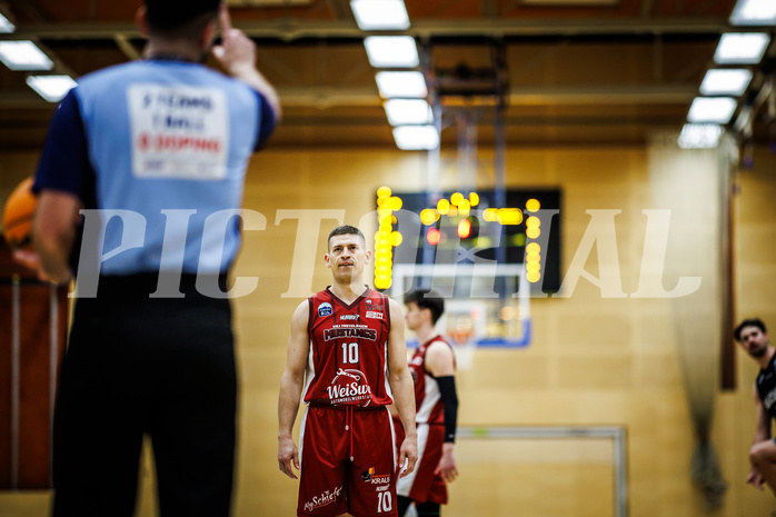 Basketball, Basketball Zweite Liga 2023/24, Grunddurchgang 13.Runde, Mistelbach Mustangs, Güssing Blackbirds, Dragisa Najdanovic (10)