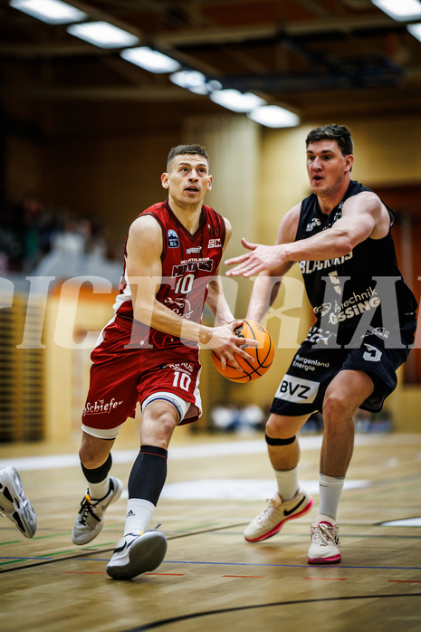 Basketball, Basketball Zweite Liga 2023/24, Grunddurchgang 13.Runde, Mistelbach Mustangs, Güssing Blackbirds, Dragisa Najdanovic (10)