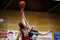 Basketball, Basketball Zweite Liga 2023/24, Grunddurchgang 13.Runde, Mistelbach Mustangs, Güssing Blackbirds, Ian Moschik (20), Sebastian Koch (5)