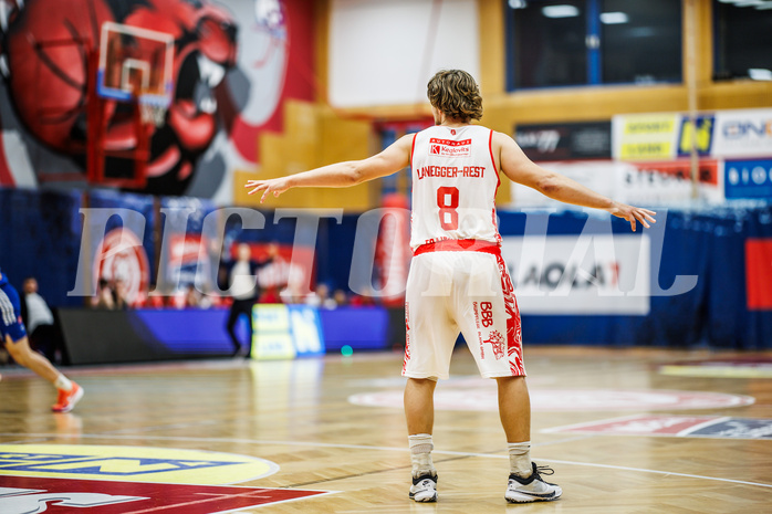 Basketball, Win2Day Superliga 2024/25, Playoffs, Halbfinale Spiel 2, Traiskirchen Lions, Oberwart Gunners, Moritz Lanegger-Rest (8)