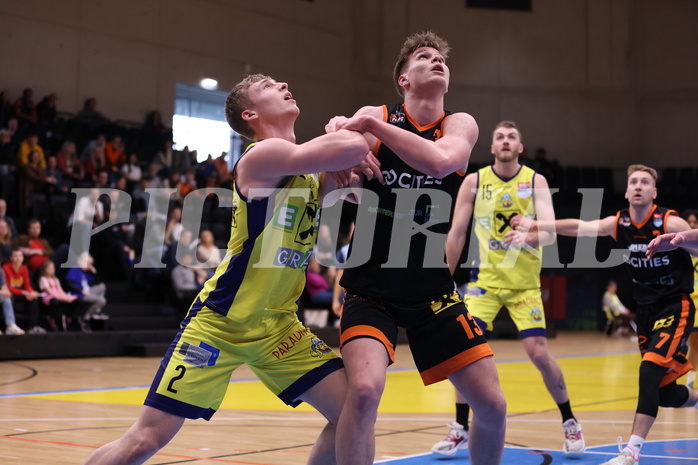 01.04.2023, Graz, Raiffeisen Sportpark Graz, Basketball Superliga 2022/23, 7. Qualifikationsrunde, UBSC Raiffeisen Graz vs. CITIES Panthers Fürstenfeld 