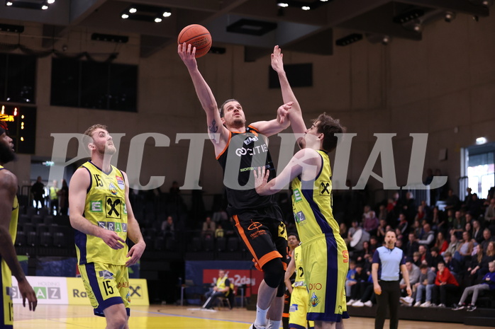 01.04.2023, Graz, Raiffeisen Sportpark Graz, Basketball Superliga 2022/23, 7. Qualifikationsrunde, UBSC Raiffeisen Graz vs. CITIES Panthers Fürstenfeld 