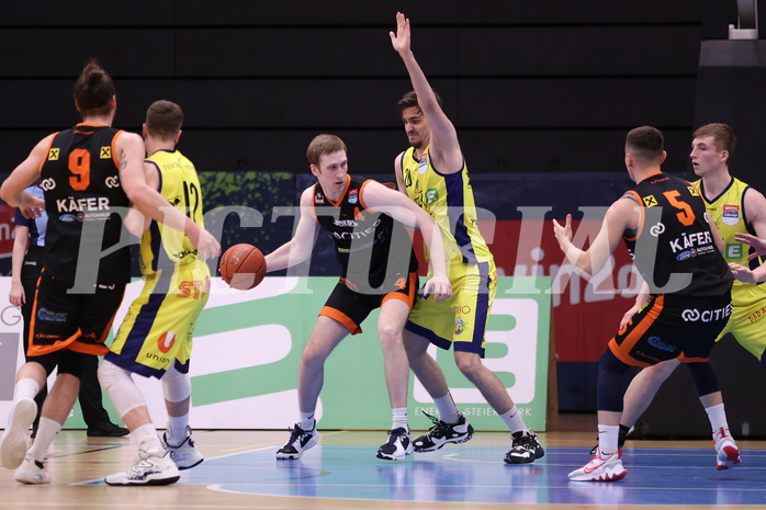 01.04.2023, Graz, Raiffeisen Sportpark Graz, Basketball Superliga 2022/23, 7. Qualifikationsrunde, UBSC Raiffeisen Graz vs. CITIES Panthers Fürstenfeld 