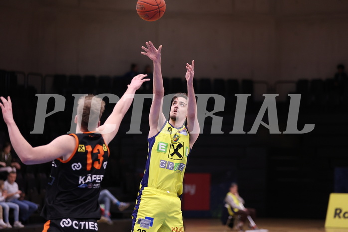 01.04.2023, Graz, Raiffeisen Sportpark Graz, Basketball Superliga 2022/23, 7. Qualifikationsrunde, UBSC Raiffeisen Graz vs. CITIES Panthers Fürstenfeld 
