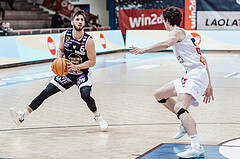 Basketball, Basketball Superliga 2023/24, Grunddurchgang 19.Runde, Oberwart Gunners, Gmunden Swans, Daniel Friedrich (6), Jonathan Wess (4)