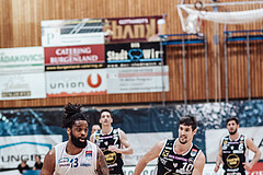 Basketball, Basketball Superliga 2023/24, Grunddurchgang 19.Runde, Oberwart Gunners, Gmunden Swans, Kris Monroe (13), Toni Blazan (10)