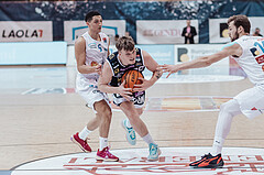 Basketball, Basketball Superliga 2023/24, Grunddurchgang 19.Runde, Oberwart Gunners, Gmunden Swans, Magdy Aboud-Ahmed(6), Orri Gunnarsson (29), Daniel Koeppel (14)