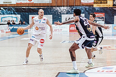 Basketball, Basketball Superliga 2023/24, Grunddurchgang 19.Runde, Oberwart Gunners, Gmunden Swans, Sebastian Kaeferle (7)
