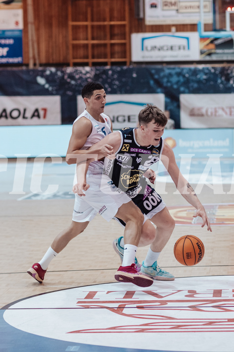 Basketball, Basketball Superliga 2023/24, Grunddurchgang 19.Runde, Oberwart Gunners, Gmunden Swans, Magdy Aboud-Ahmed(6), Orri Gunnarsson (29)