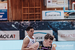 Basketball, Basketball Superliga 2023/24, Grunddurchgang 19.Runde, Oberwart Gunners, Gmunden Swans, Magdy Aboud-Ahmed(6), Orri Gunnarsson (29)