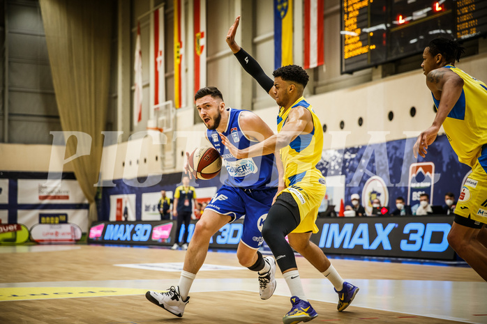 Basketball, bet-at-home Basketball Superliga 2019/20, Viertelfinale 2. Spiel, SKN St. Pölten Basketball, Oberwart Gunners, Ignas Fiodorovas (5)