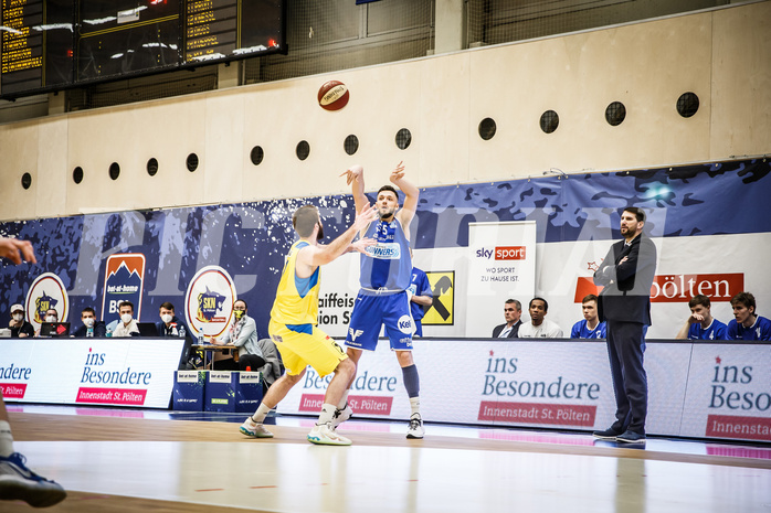 Basketball, bet-at-home Basketball Superliga 2019/20, Viertelfinale 2. Spiel, SKN St. Pölten Basketball, Oberwart Gunners, Ignas Fiodorovas (5)