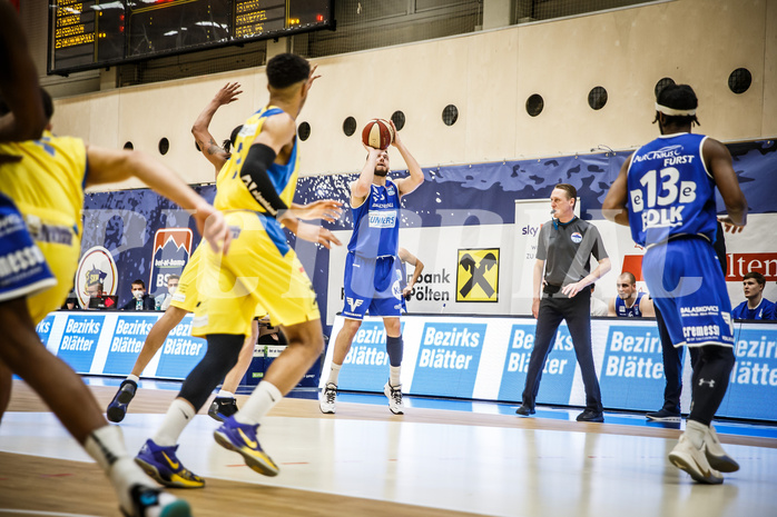 Basketball, bet-at-home Basketball Superliga 2019/20, Viertelfinale 2. Spiel, SKN St. Pölten Basketball, Oberwart Gunners, Ignas Fiodorovas (5)