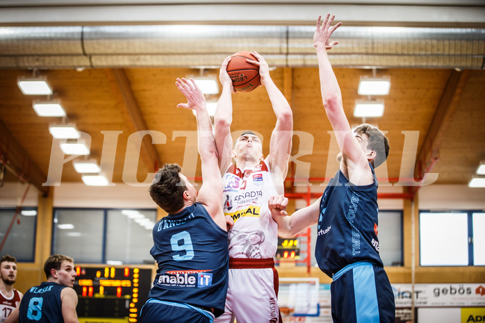 Basketball, win2day Basketball Superliga 2022/23, 10. Qualifikationsrunde, Traiskirchen Lions, Vienna D.C. Timberwolves, I. Gromovs (4)