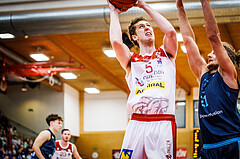 Basketball, win2day Basketball Superliga 2022/23, 10. Qualifikationsrunde, Traiskirchen Lions, Vienna D.C. Timberwolves, Hannes Joseph Kogelnik (5)