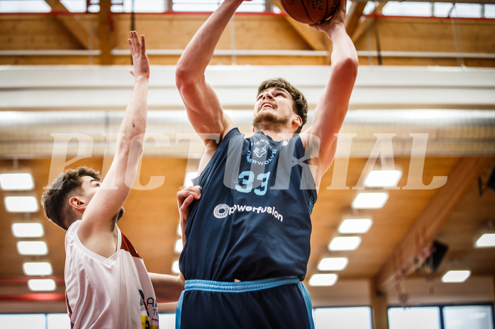 Basketball, win2day Basketball Superliga 2022/23, 10. Qualifikationsrunde, Traiskirchen Lions, Vienna D.C. Timberwolves, Chris Vogt (33)