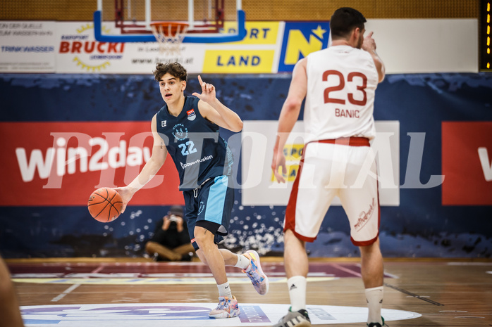 Basketball, win2day Basketball Superliga 2022/23, 10. Qualifikationsrunde, Traiskirchen Lions, Vienna D.C. Timberwolves, Daniele Kuchar (22)