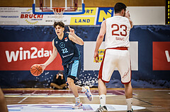 Basketball, win2day Basketball Superliga 2022/23, 10. Qualifikationsrunde, Traiskirchen Lions, Vienna D.C. Timberwolves, Daniele Kuchar (22)