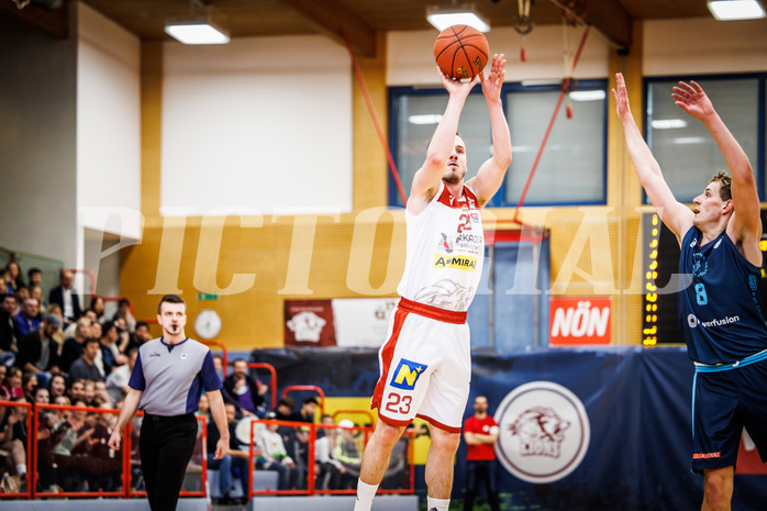 Basketball, win2day Basketball Superliga 2022/23, 10. Qualifikationsrunde, Traiskirchen Lions, Vienna D.C. Timberwolves, Emilio Banic (23)
